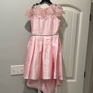 Rare Editions Pink Lace Formal Dress